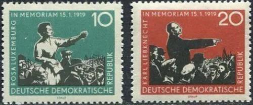 Potovn znmky DDR 1959 Rosa Luxemburg a Karl Liebknecht Mi# 674-75