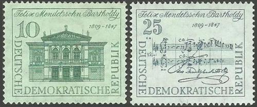 Potovn znmky DDR 1959 Felix Mendelssohn Bartholdy Mi# 676-77 - zvtit obrzek