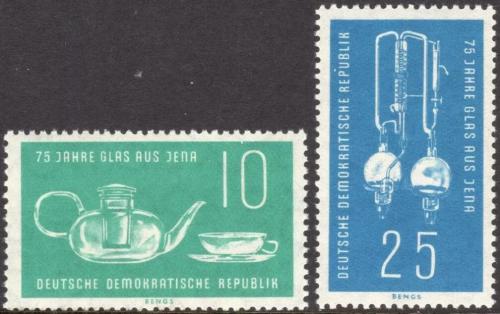 Potovn znmky DDR 1959 Sklrny v Jen, 75. vro Mi# 713-14 - zvtit obrzek