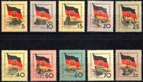 Potovn znmky DDR 1959 Vznik republiky, 10. vro Mi# 722-31
