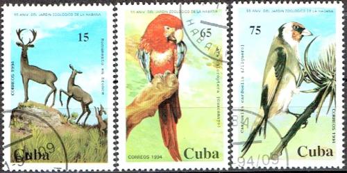 Potovn znmky Kuba 1994 Fauna Mi# 3788-90