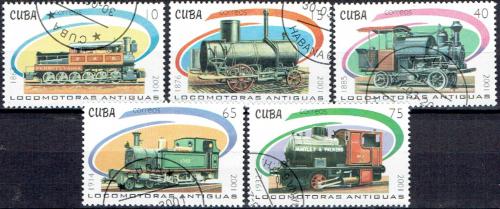 Potovn znmky Kuba 2001 Parn lokomotivy Mii# 4338-42 Kat 6