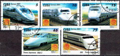 Potovn znmky Kuba 2001 Japonsk vlaky Mii# 4359-63