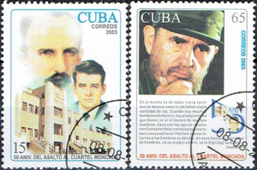 Potovn znmky Kuba 2003 tok na kasrny Moncada Mi# 4530-31