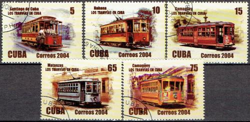 Potovn znmky Kuba 2004 Historick tramvaje Mi# 4592-96