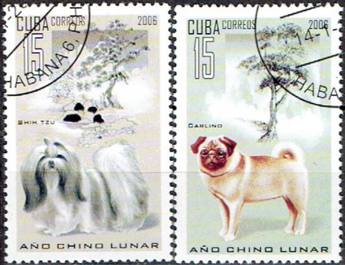 Potovn znmky Kuba 2006 nsk nov rok, rok psa Mi# 4774-75