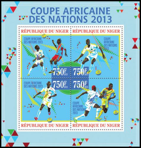 Potovn znmky Niger 2013 Africk pohr ve fotbale Mi# 2232-35 Kat 12
