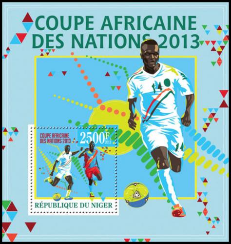 Potovn znmka Niger 2013 Africk pohr ve fotbale Mi# Block 187 Kat 10