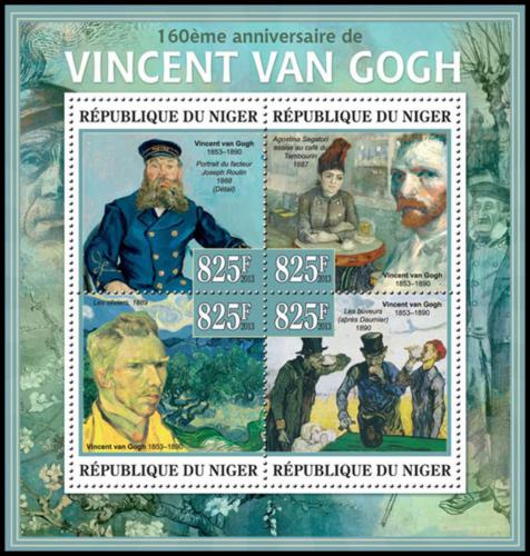 Potovn znmky Niger 2013 Umn, Vincent van Gogh Mi# 2242-45 Kat 13