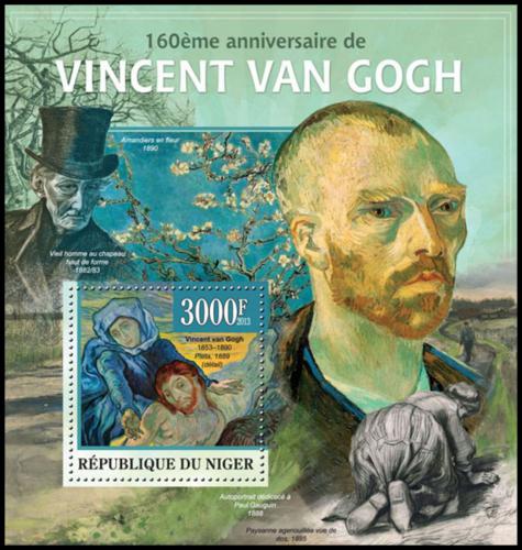 Potovn znmka Niger 2013 Umn, Vincent van Gogh Mi# Block 189 Kat 12