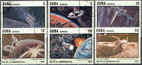 Potovn znmky Kuba 1985 Przkum vesmru, umn Mi# 2934-39