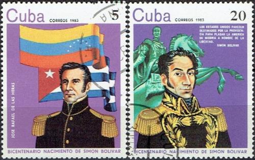 Potovn znmky Kuba 1983 Simon Bolvar Mi# 2741-42