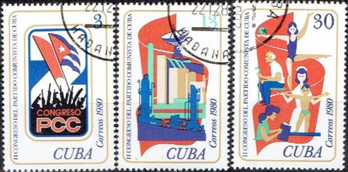 Potovn znmky Kuba 1980 Sjezd komunistick strany Mi# 2525-27