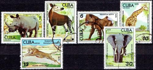 Potovn znmky Kuba 1978 Africk fauna Mi# 2347-52