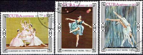 Potovn znmky Kuba 1978 Nrodn balet Mi# 2353-55