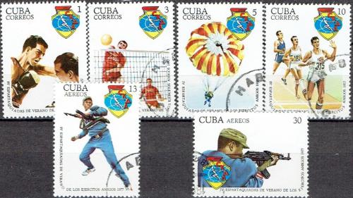 Potovn znmky Kuba 1977 Vojensk spartakida Mi# 2241-46