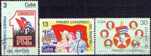 Potovn znmky Kuba 1975 Sjezd Komunistick strany Mi# 2099-2101
