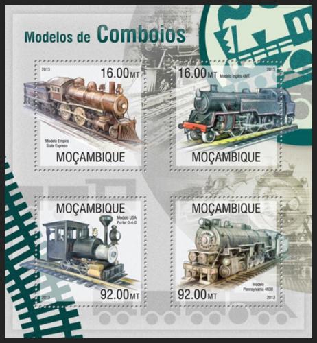 Potovn znmky Mosambik 2013 Parn lokomotivy Mi# 6762-65 Kat 13