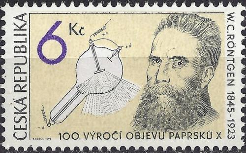 Potovn znmka esk republika 1995 Wilhelm Conrad Rntgen Mi# 91