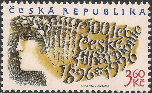 Potovn znmka esk republika 1996 esk filharmonie, 100. vro Mi# 100