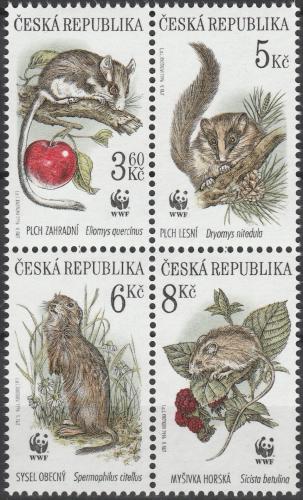 Potovn znmky esk republika 1996 Mal savci, WWF Mi# 110-13