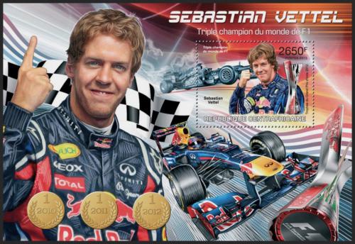 Potovn znmka SAR 2013 Sebastian Vettel, formule 1 Mi# Block 1022 Kat 12
