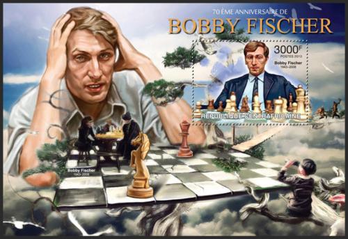 Potovn znmka SAR 2013 Bobby Fischer, achy Mi# Block 1033 Kat 14