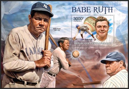 Potovn znmka SAR 2013 Babe Ruth, baseball Mi# Block 1034 Kat 14