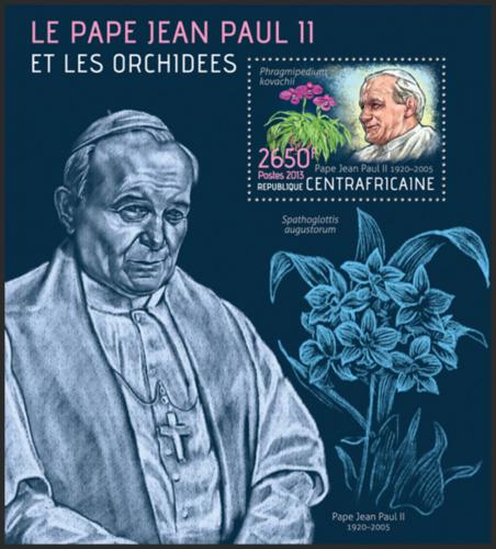 Potovn znmka SAR 2013 Pape Jan Pavel II. a orchideje Mi# Block 1071 Kat 12