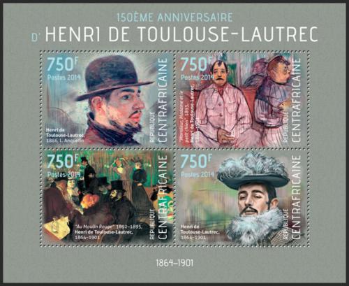 Potovn znmky SAR 2014 Umn, Henri de Toulouse-Lautrec Mi# 4505-08 Kat 14