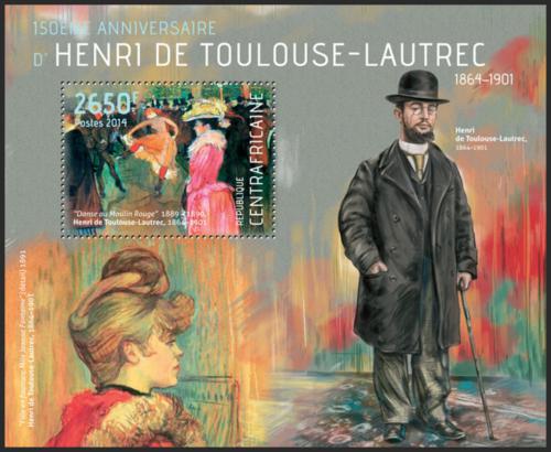 Potovn znmka SAR 2014 Umn, Henri de Toulouse-Lautrec Mi# Block 1114 Kat 12