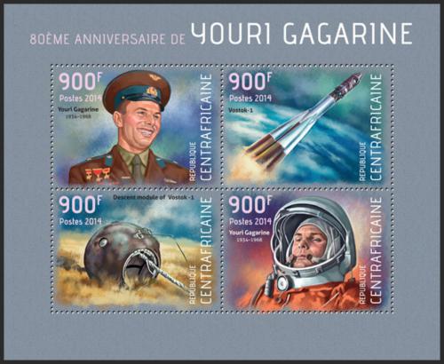 Potovn znmky SAR 2014 Jurij Gagarin Mi# 4580-83 Kat 16