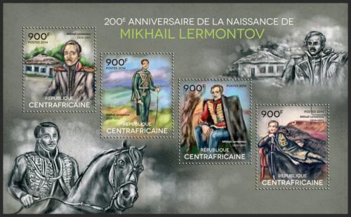 Potovn znmky SAR 2014 Michail Lermontov, spisovatel Mi# 4835-38 Kat 16