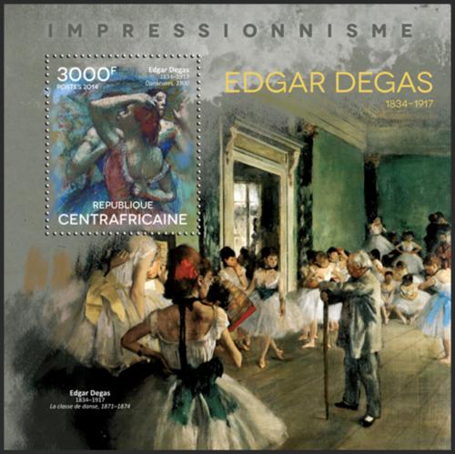 Potovn znmka SAR 2014 Umn, Edgar Degas Mi# Block 1205 Kat 14