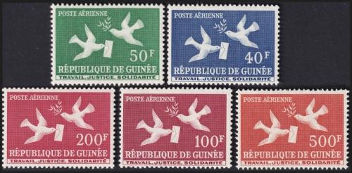 Potovn znmky Guinea 1959 Potovn holuby Mi# 26-30 Kat 14