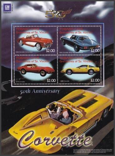 Potovn znmky Svat Vincenc Tobago Cays 2003 Corvette Mi# 14-17 Kat 8