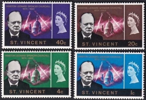 Potovn znmky Svat Vincenc 1966 Winston Churchill Mi# 220-23 Kat 5.50