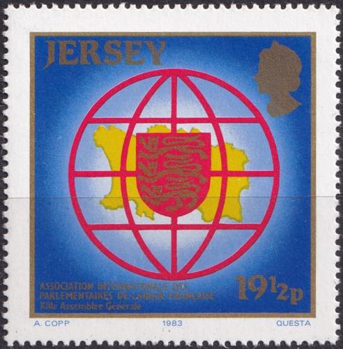 Potovn znmka Jersey 1983 Mapa a znak Mi# 308