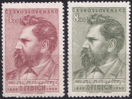 Potovn znmky eskoslovensko 1950 Zdenk Fibich Mi# 628-29