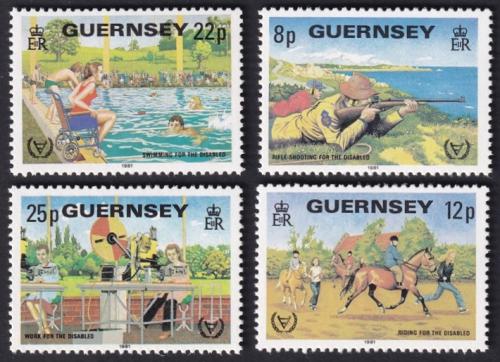 Potovn znmky Guernsey 1981 Mezinrodn rok postiench Mi# 237-40