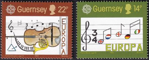 Potovn znmky Guernsey 1985 Evropa CEPT, rok hudby Mi# 322-23