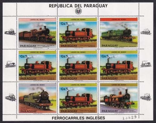 Potovn znmky Paraguay 1984 Lokomotivy Mi# 3785 Bogen Kat 30