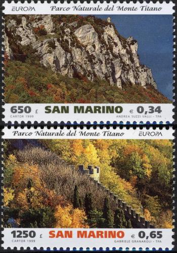 Potovn znmky San Marino 1999 Evropa CEPT, nrodn parky Mi# 1832-33