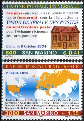 Potovn znmky San Marino 1999 UPU, 125. vro Mi# 1836-37