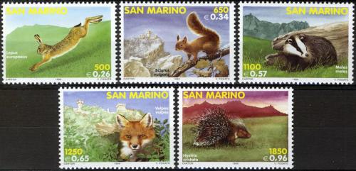 Potovn znmky San Marino 1999 Savci Mi# 1845-49