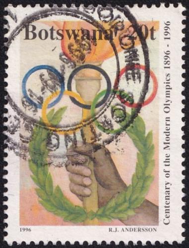 Potovn znmka Botswana 1996 Olympijsk kruhy I Mi# 605