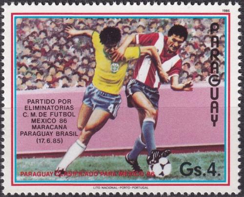 Potovn znmka Paraguay 1986 MS ve fotbale Mi# 3982 