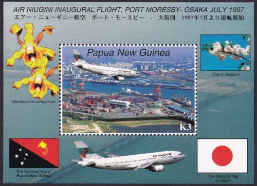 Potovn znmka Papua Nov Guinea 1997 Airbus A310-300 Mi# Block 13 - zvtit obrzek