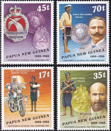 Potovn znmky Papua Nov Guinea 1988 Krlovsk policie Mi# 567-70