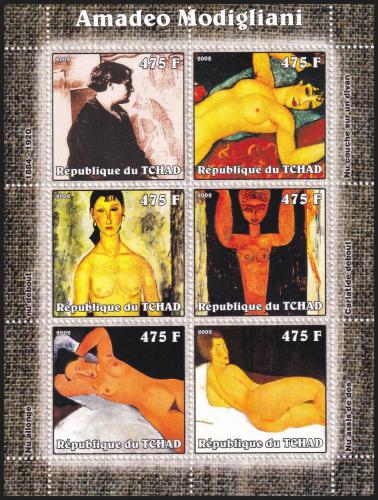 Potovn znmky ad 2002 Umn, Amadeo Modigliani IB Mi# 2364-69 Bogen Kat 13